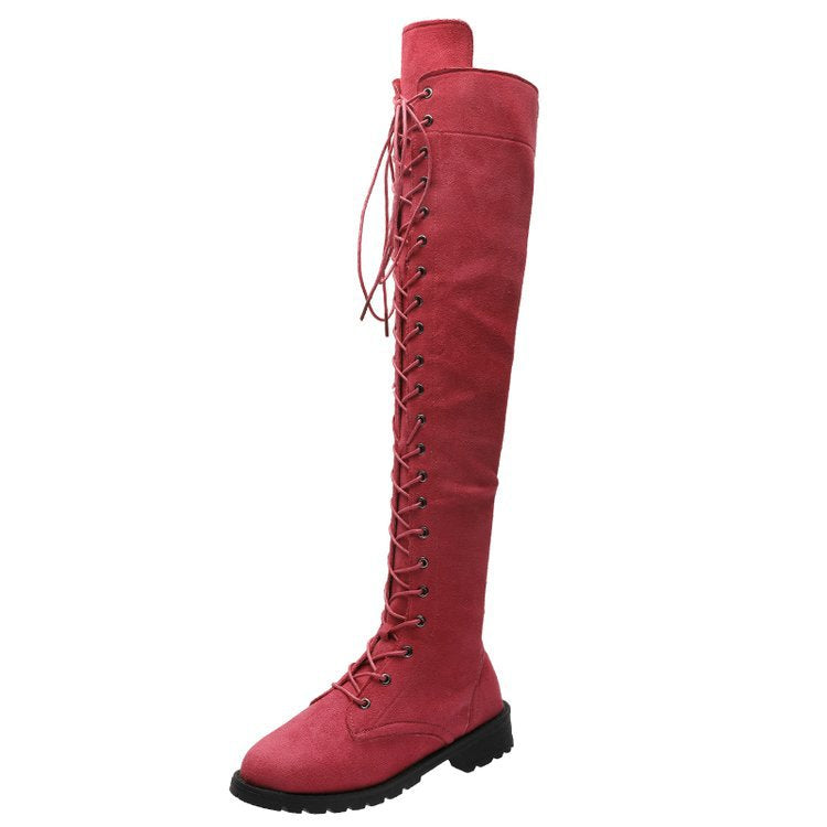 Lune London | Women's Over-the-knee Boots with trendy lacing and slip-resistant sole