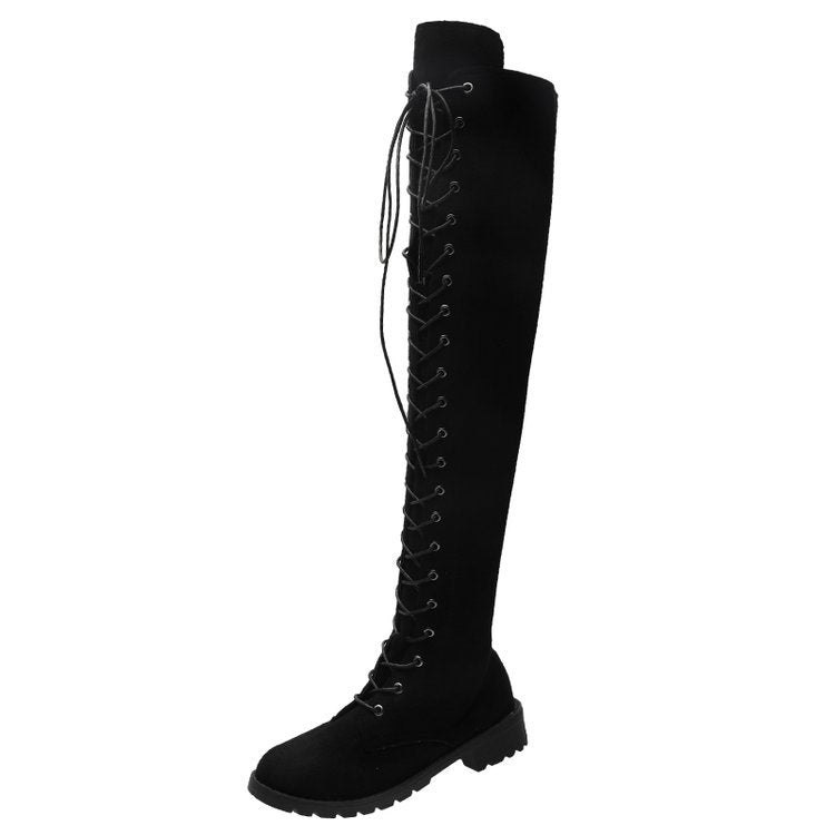 Lune London | Women's Over-the-knee Boots with trendy lacing and slip-resistant sole