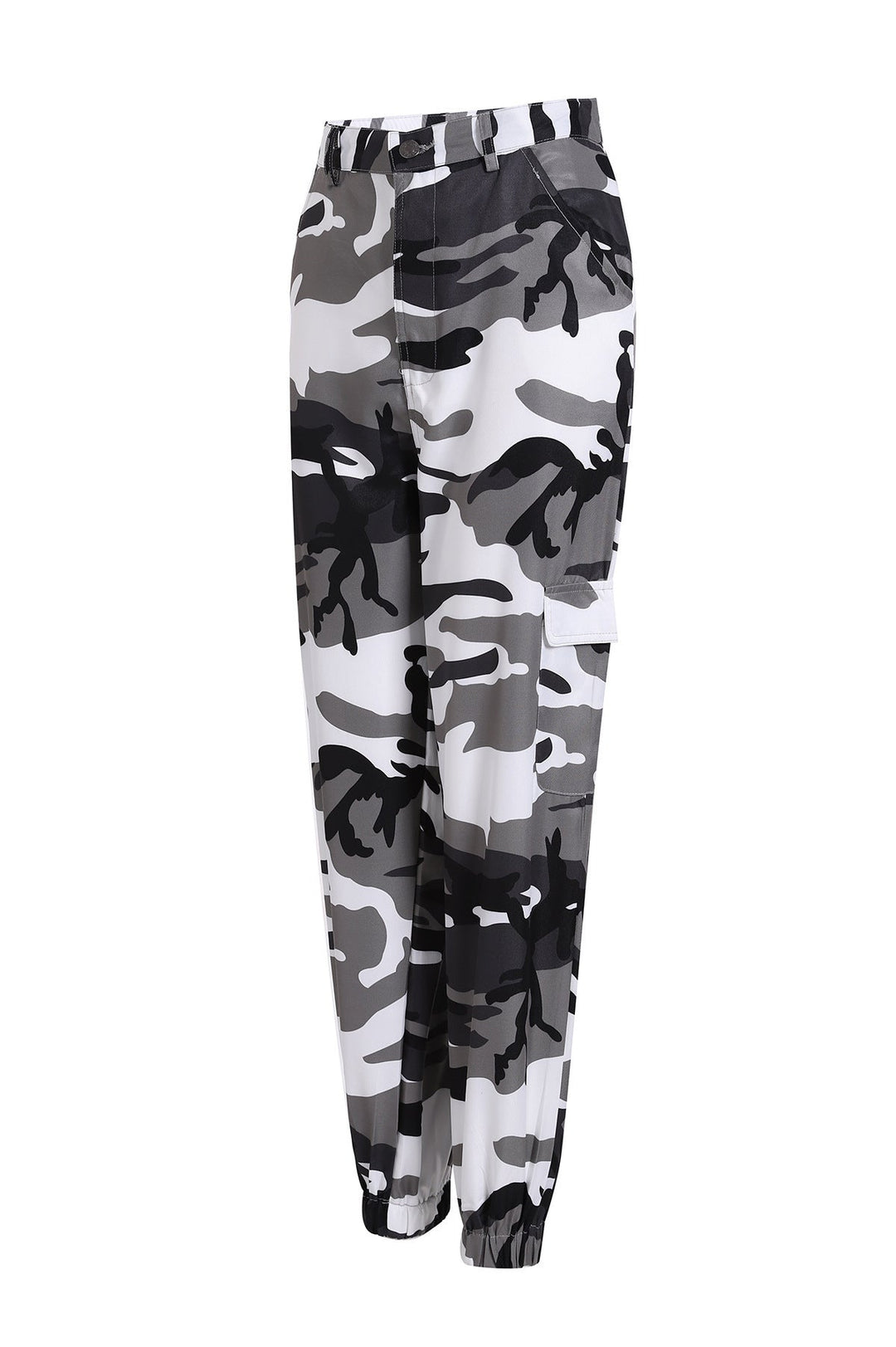 Women’S Cargo Pants In Modern Camouflage Design with Elastic Waistband and Practical Pockets Lune London