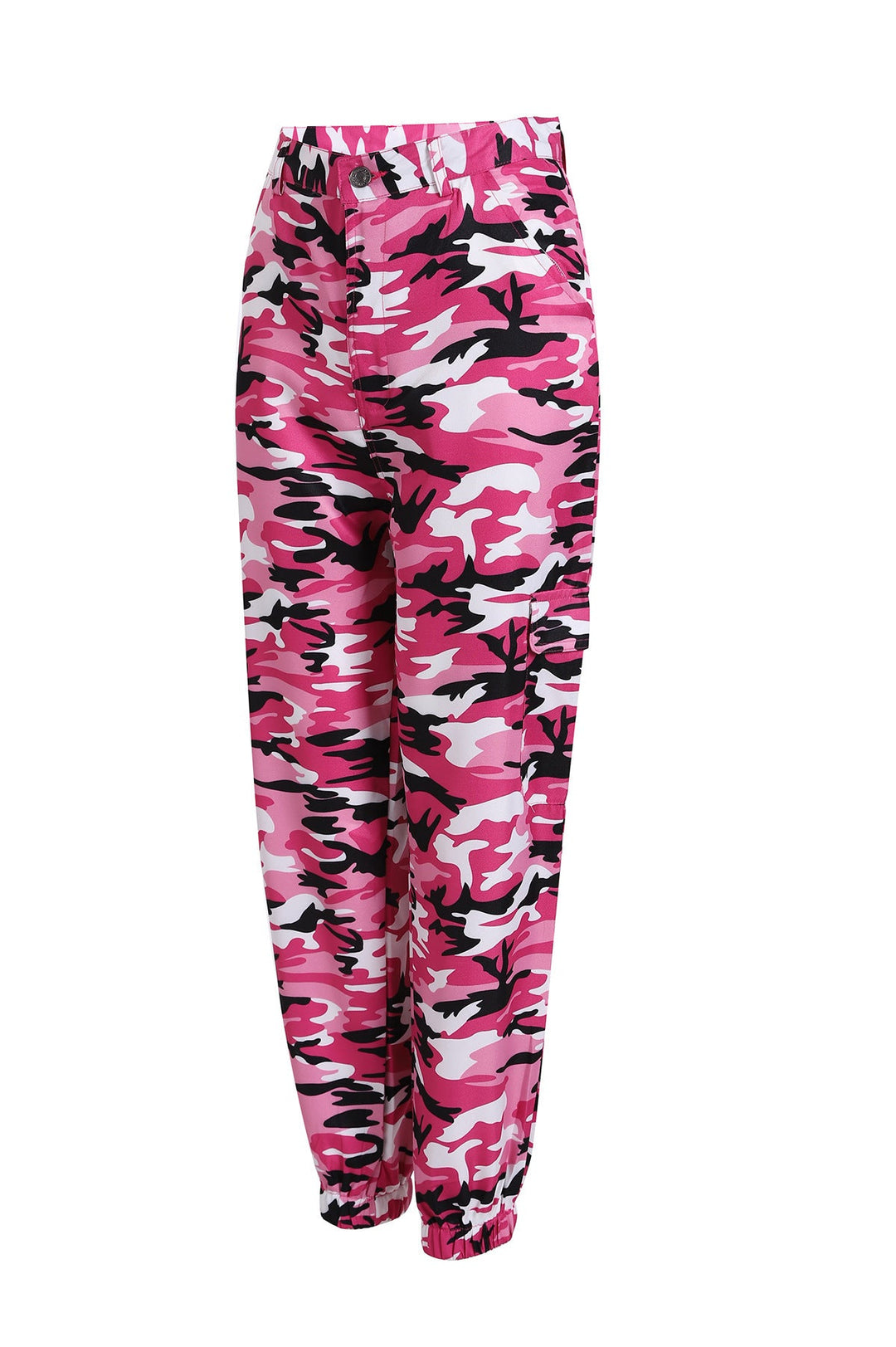 Women’S Cargo Pants In Modern Camouflage Design with Elastic Waistband and Practical Pockets Lune London