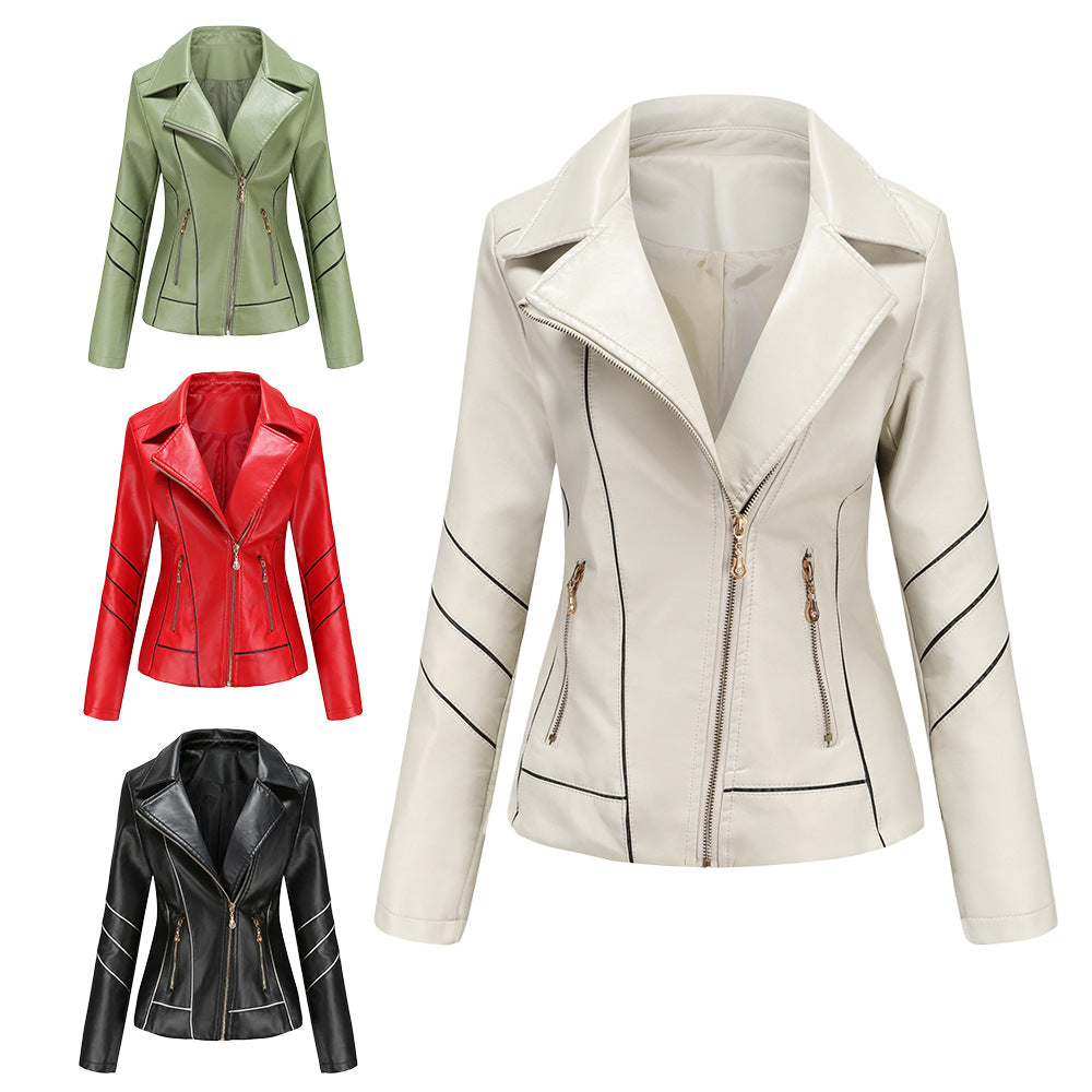 Trendy faux leather jacket for women with a structured design Chic und Stil