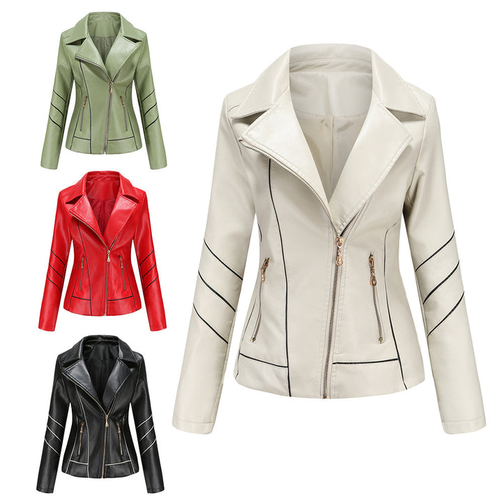 Trendy faux leather jacket for women with a structured design Chic und Stil