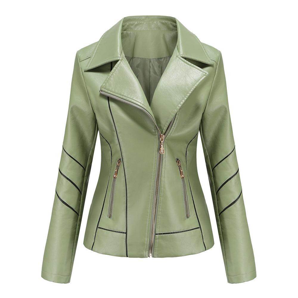 Trendy faux leather jacket for women with a structured design Chic und Stil
