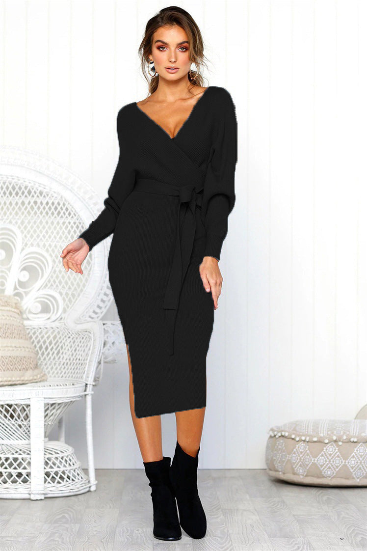 Elegant wrap dresses for women with a deep V-neckline and chic waist belt.