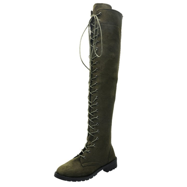 Knee-high boots for women with trendy lacing and non-slip sole Lune London