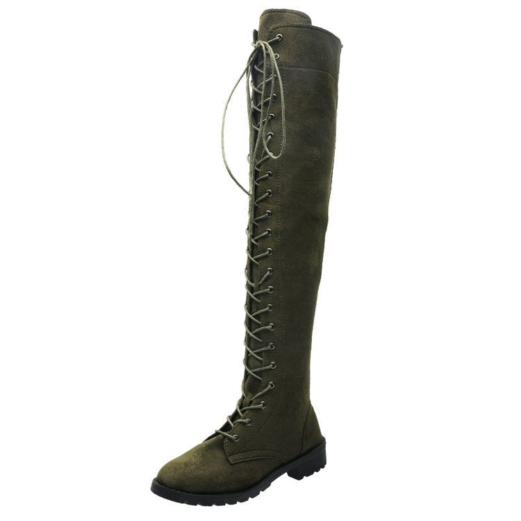 Lune London | Women's Over-the-knee Boots with trendy lacing and slip-resistant sole