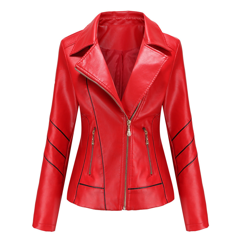Trendy faux leather jacket for women with a structured design Chic und Stil