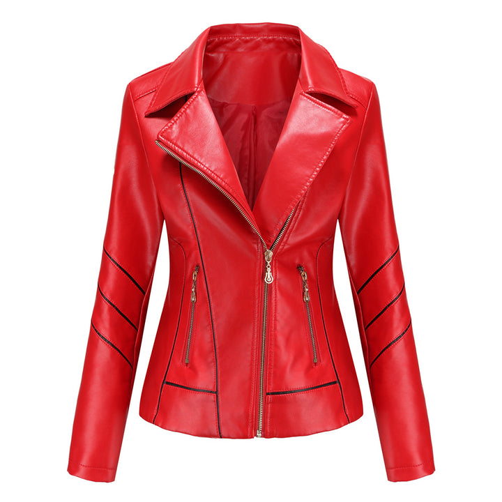 Trendy faux leather jacket for women with a structured design Chic und Stil