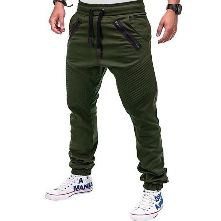 Sporty cargo jogger pants for men with stylish zip pockets and an elastic waistband Lune London