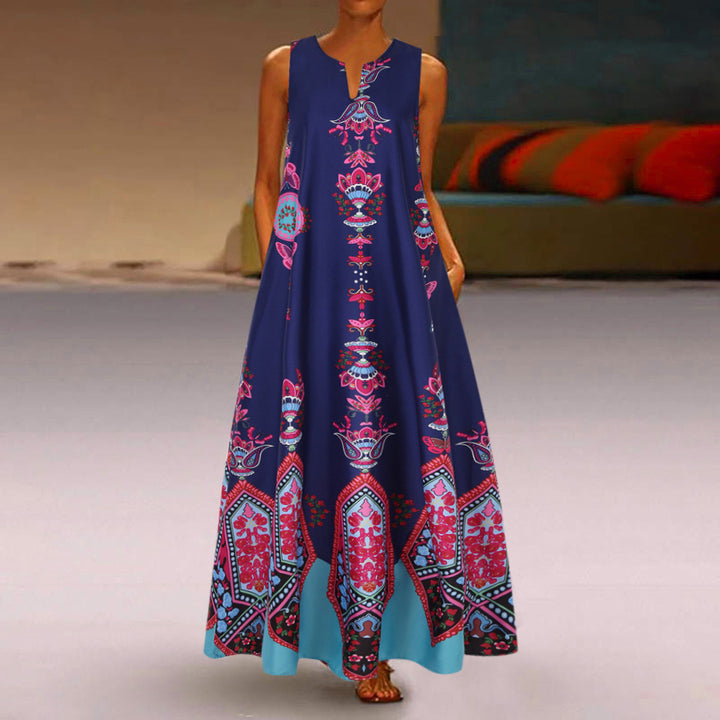 Women's maxi dress with floral design and flared hem Lune London