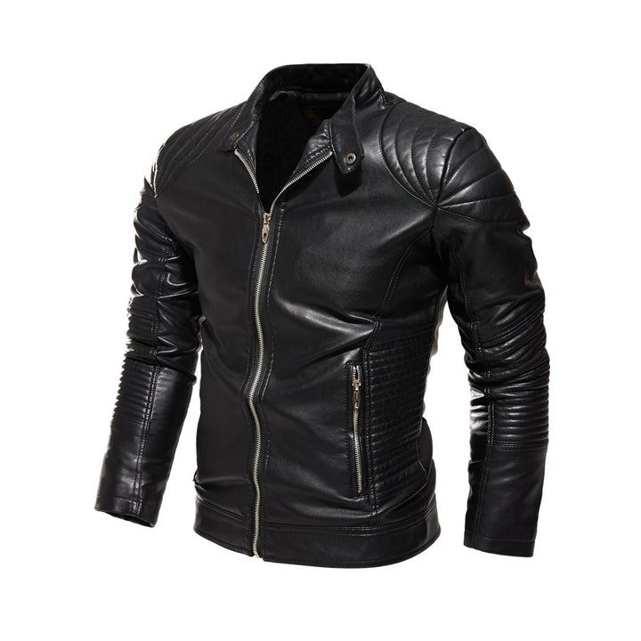 Elegant leather jacket for men with a modern quilted design Lune London