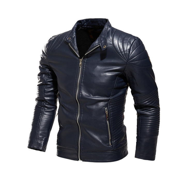 Elegant leather jacket for men with a modern quilted design Lune London