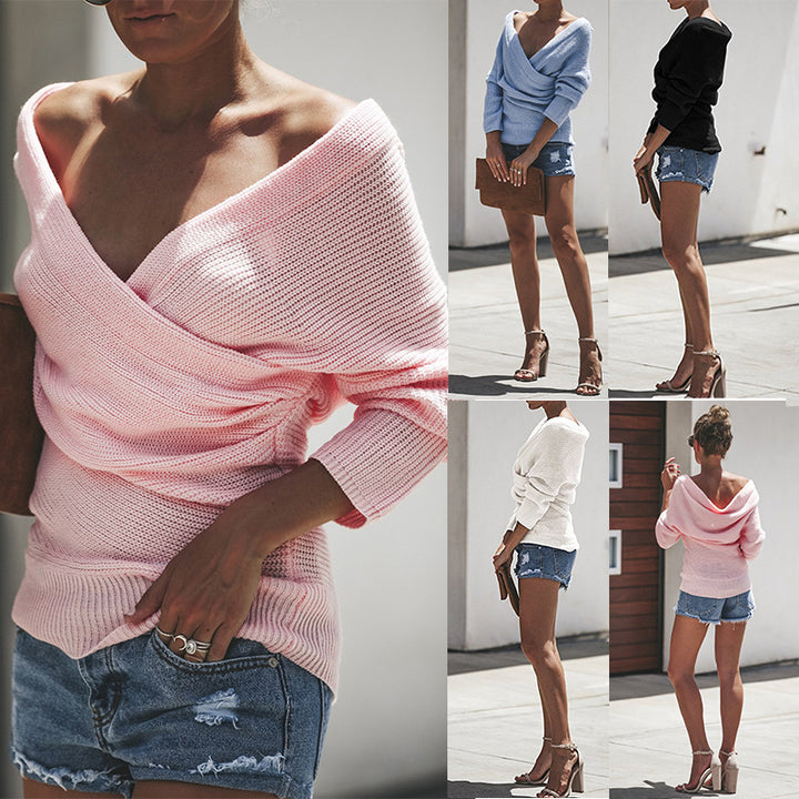 Women's casual deep V-neck sweater Lune London
