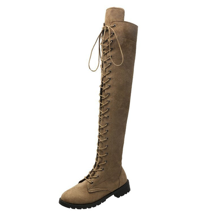 Lune London | Women's Over-the-knee Boots with trendy lacing and slip-resistant sole
