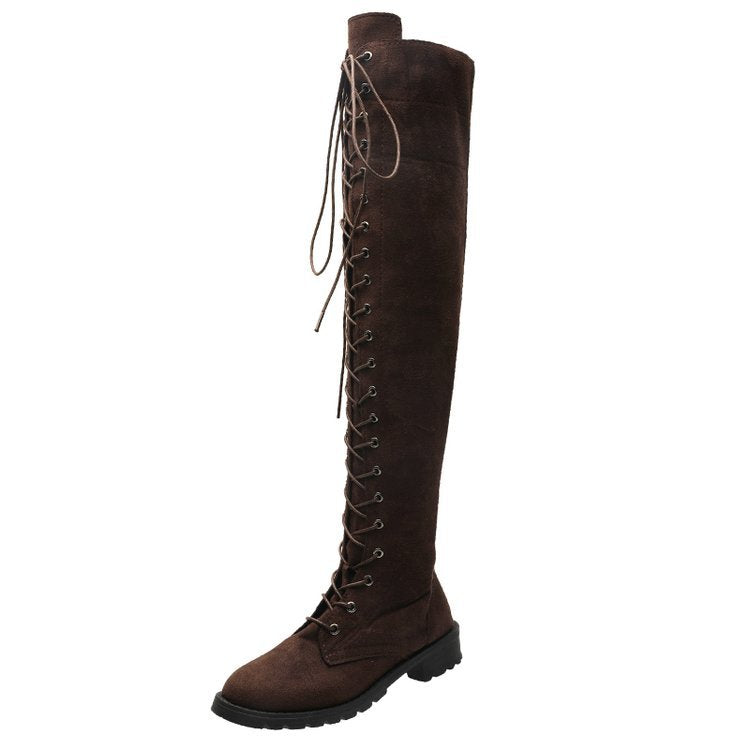 Lune London | Women's Over-the-knee Boots with trendy lacing and slip-resistant sole