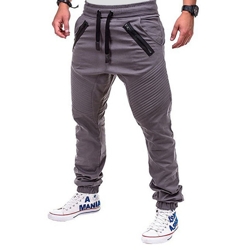 Sporty cargo jogger pants for men with stylish zip pockets and an elastic waistband Lune London
