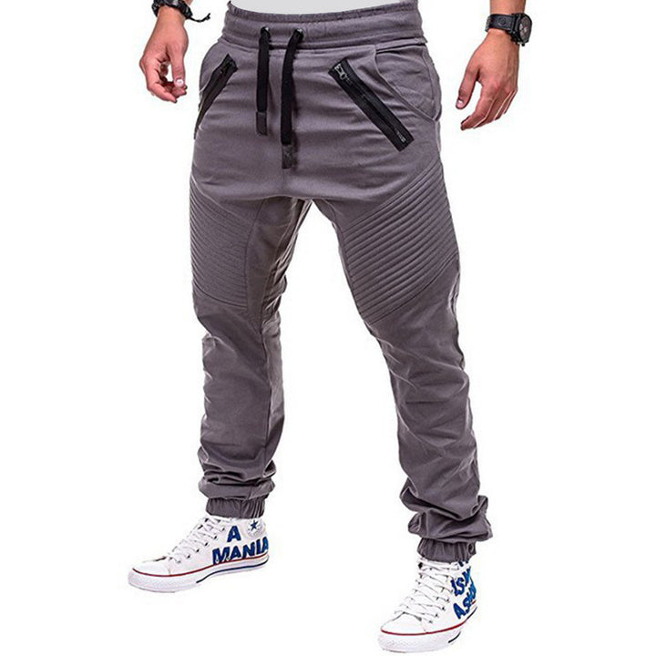 Sporty cargo jogger pants for men with stylish zip pockets and an elastic waistband Lune London