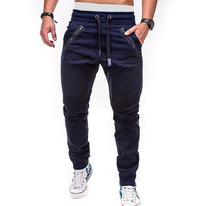 Sporty cargo jogger pants for men with stylish zip pockets and an elastic waistband Lune London