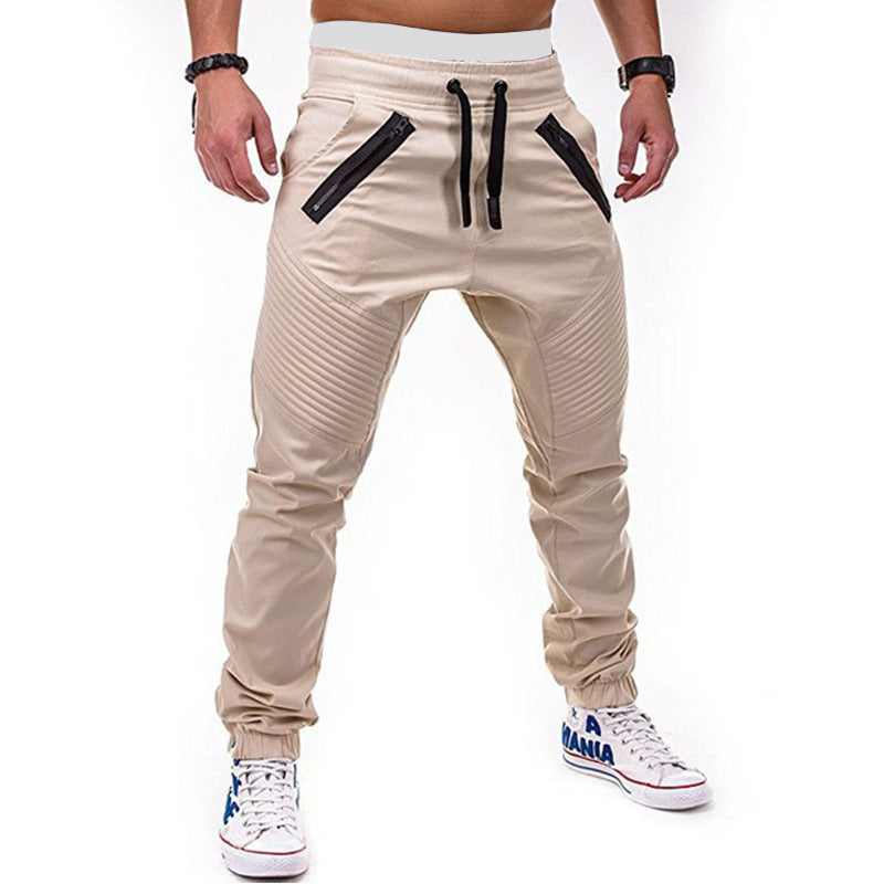 Sporty cargo jogger pants for men with stylish zip pockets and an elastic waistband Lune London