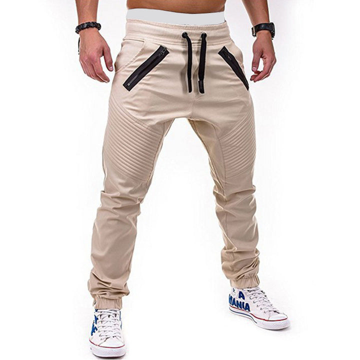 Sporty cargo jogger pants for men with stylish zip pockets and an elastic waistband Lune London