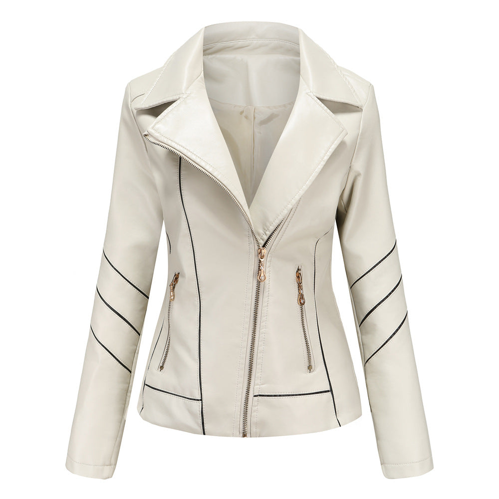 Trendy faux leather jacket for women with a structured design Chic und Stil