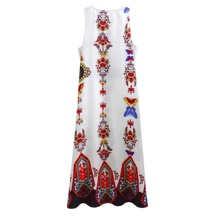 Women's maxi dress with floral design and flared hem Lune London