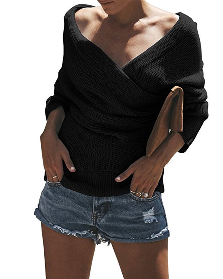 Women's casual deep V-neck sweater Lune London