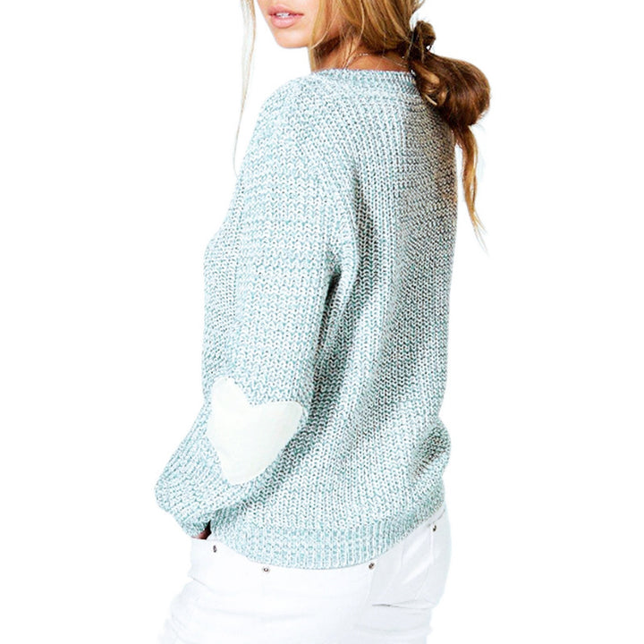Chunky knit sweater for women with heart-shaped appliqués Lune London