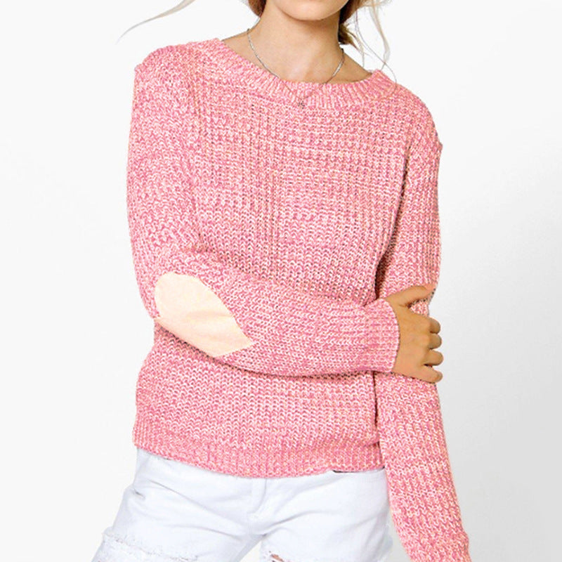Chunky knit sweater for women with heart-shaped appliqués Lune London