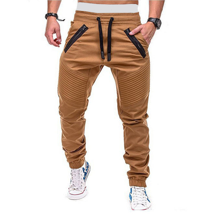Sporty cargo jogger pants for men with stylish zip pockets and an elastic waistband Lune London
