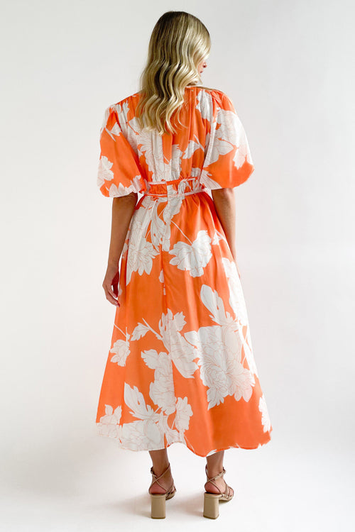 Lune London | Real Love Print Puff Sleeve Maxi Dress