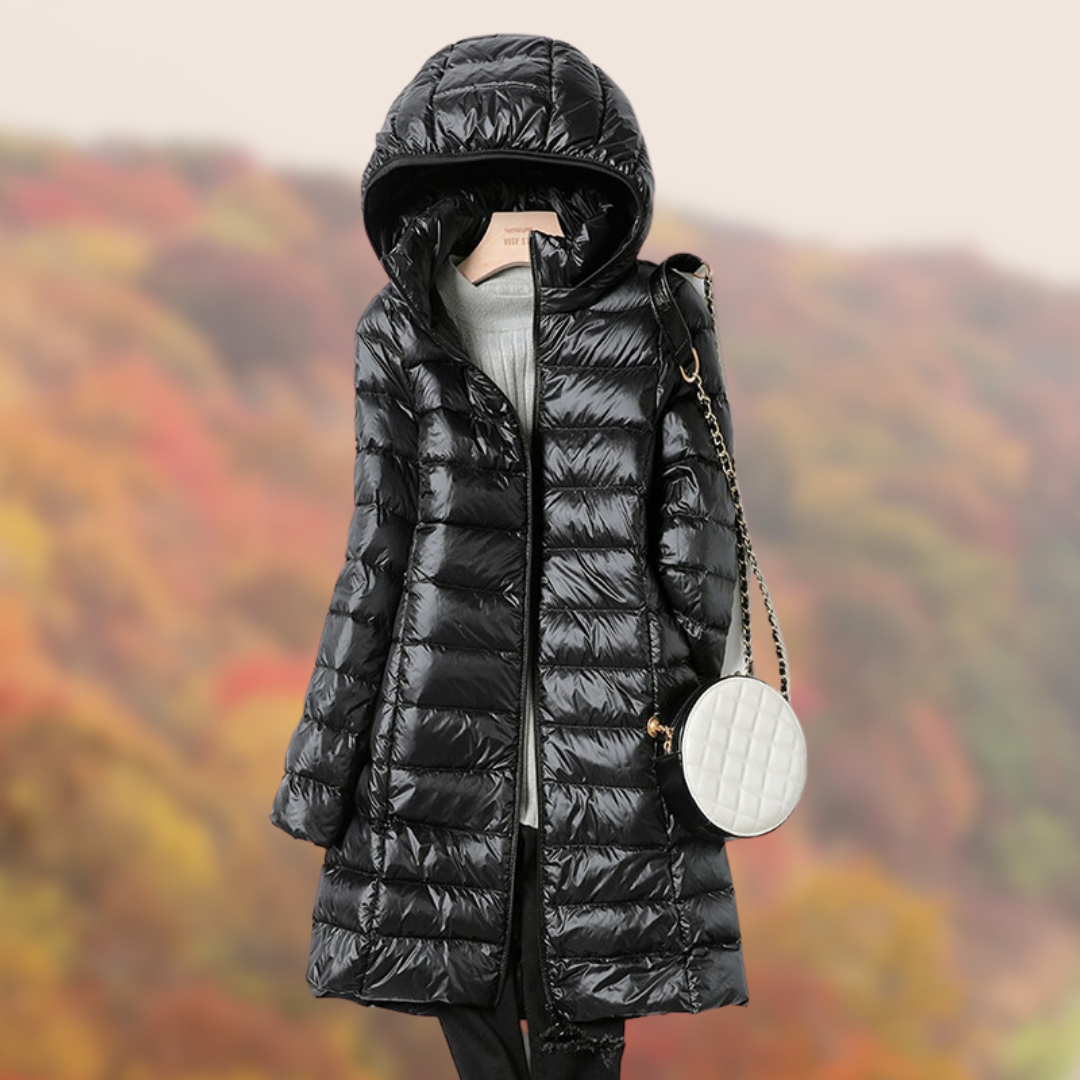 Lune London Down Jacket | Ultra-lightweight transition coat for women with hood