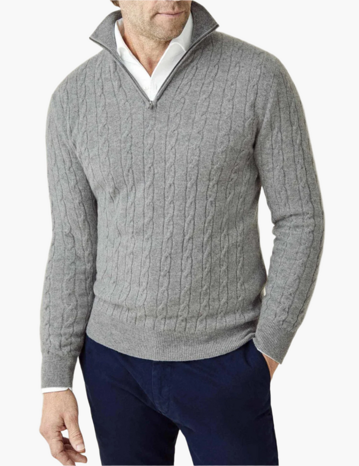 Lune London | Twisted knit sweater with zipper - Elegant sweater for work and leisure