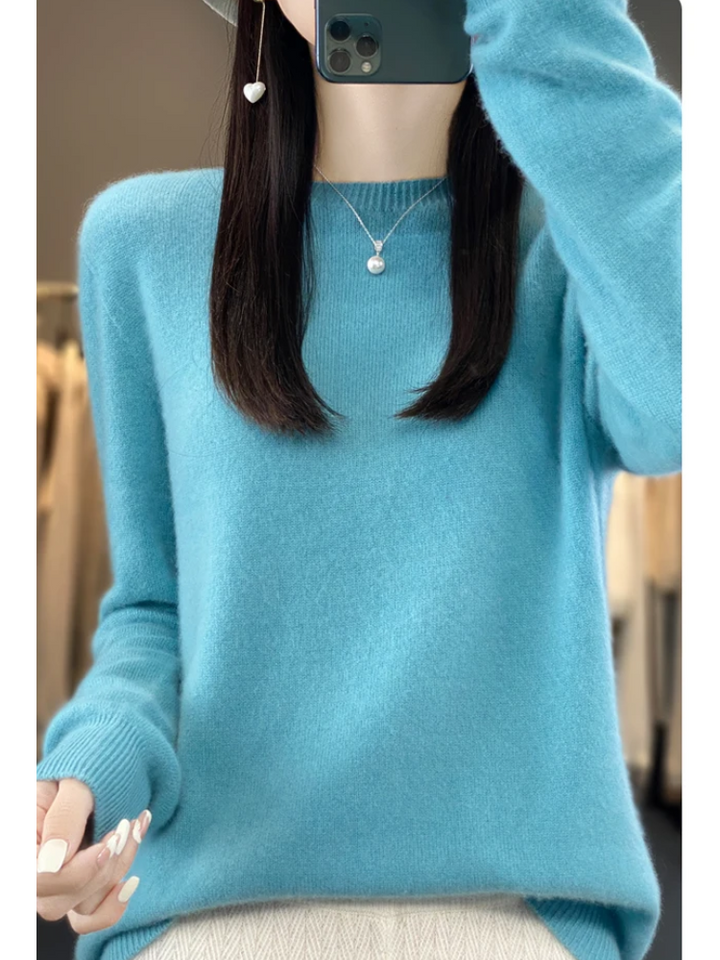 Lune London | Women's Cashmere Sweater Round Neck Soft Elegant Knit Sweater