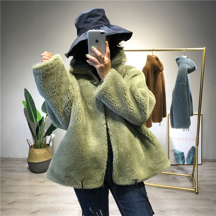 Women's comfortable and cozy fleece jacket with high collar Lune London