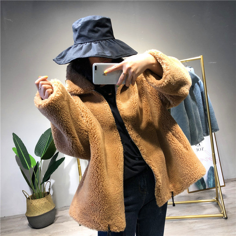 Women's comfortable and cozy fleece jacket with high collar Lune London