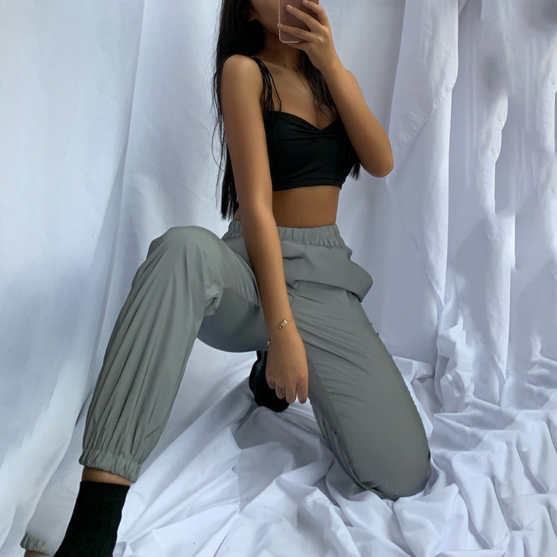Pantalons décontractés pour femmes avec poches latérales et taille élastique Lune London