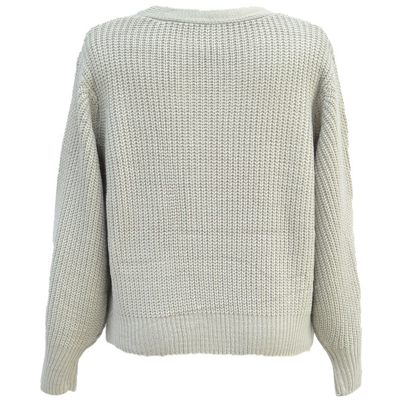 Thick wool sweater for women with button detail Lune London