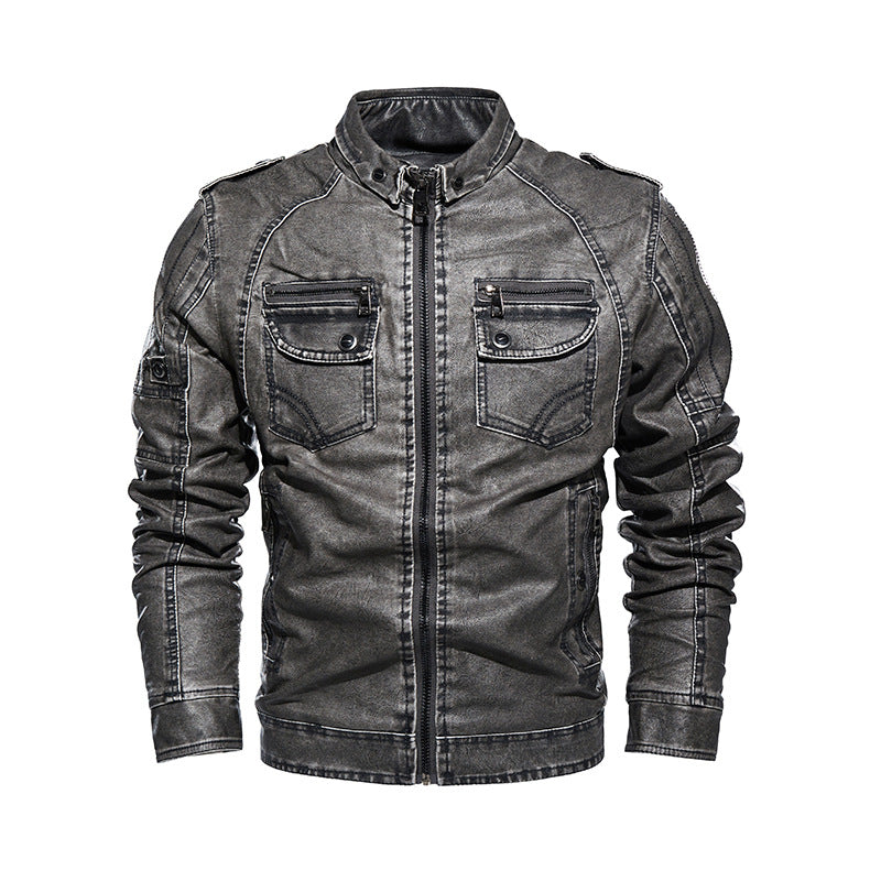Casual leather jacket for men with multiple pockets Lune London