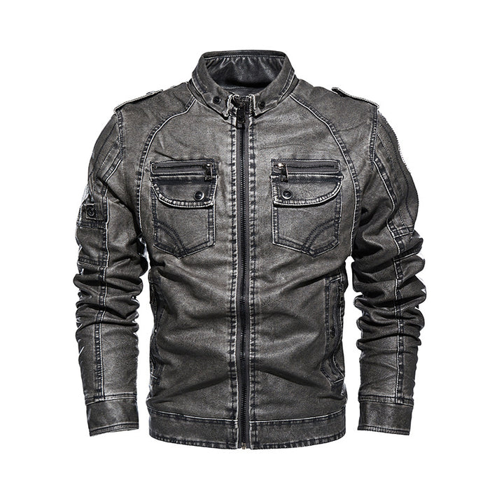 Casual leather jacket for men with multiple pockets Lune London