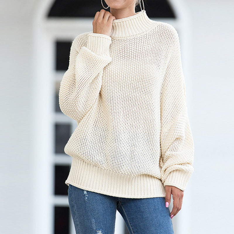 Chunky knit sweater for women with a high neck and relaxed fit Lune London