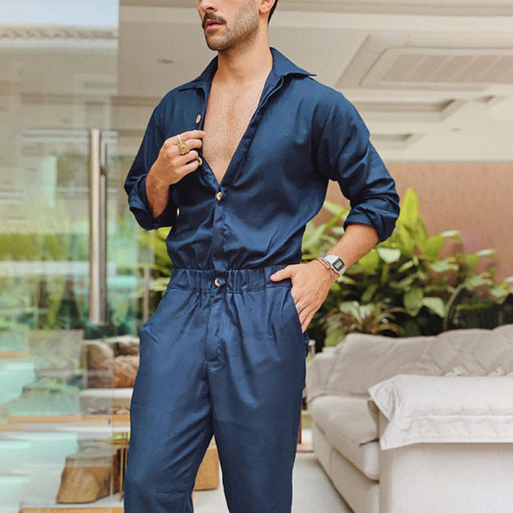Men's stylish jumpsuit with practical pockets and trendy button design Lune London