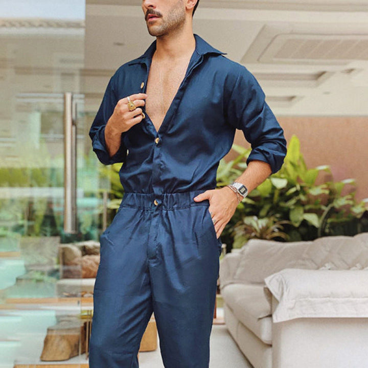 Men's Elegant Overall with Practical Pockets and Stylish Button Design Lune London
