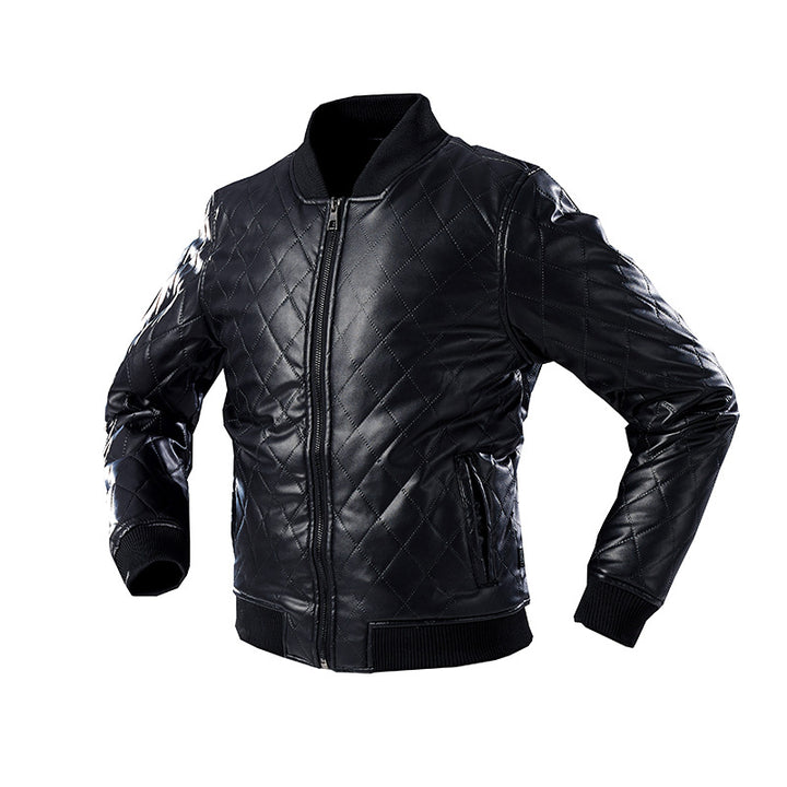 Quilted bomber jacket for men in faux leather Lune London