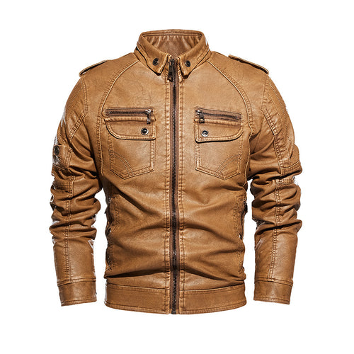 Casual leather jacket for men with multiple pockets Lune London