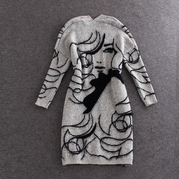 Knitted dress for women with artistic design and elegant silhouette Lune London