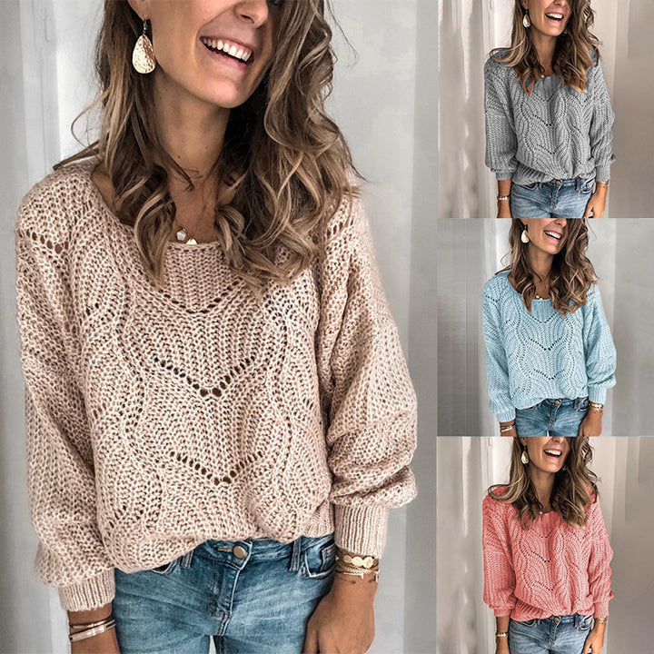 Pull en tricot épais pour femmes avec une coupe ample et un motif délicat Chic & Stil