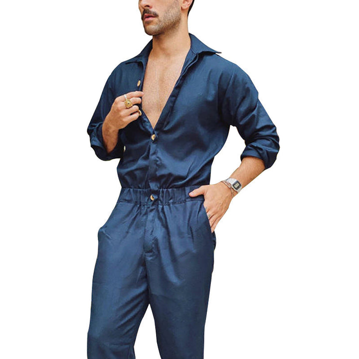 Men's Elegant Overall with Practical Pockets and Stylish Button Design Lune London