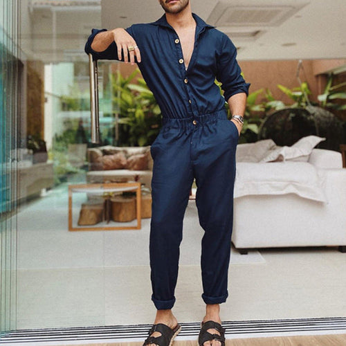 Men's Elegant Overall with Practical Pockets and Stylish Button Design Lune London