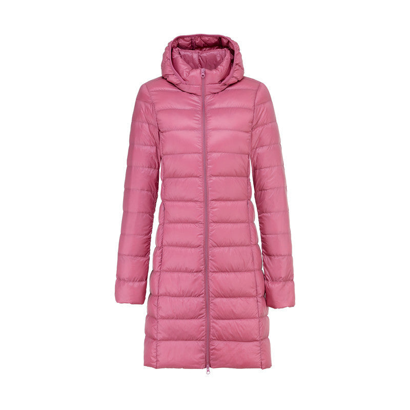 Lune London | Long Lightly Padded Jacket with Detachable Hood for Women Ideal for Winter